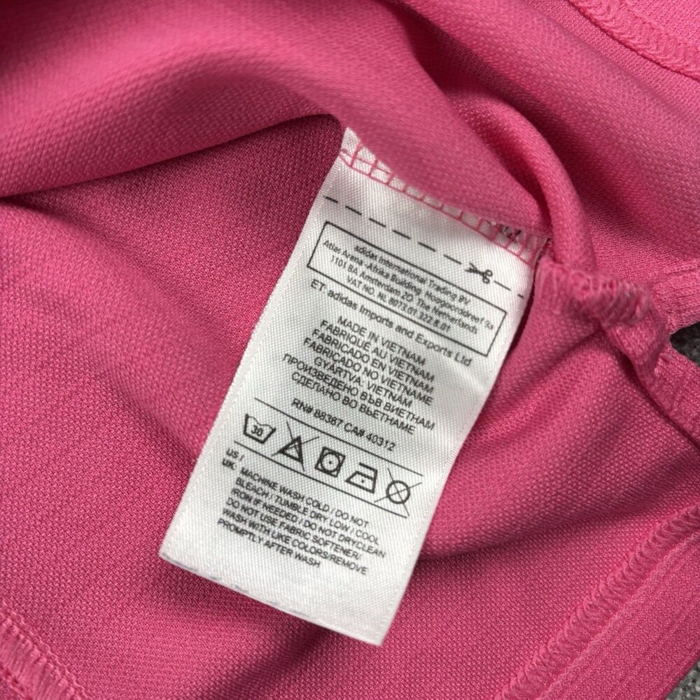 Adidas Golf Pink Performance Polo Shirt Women L Short Sleeve Athletic Golf Top - Picture 7 of 9
